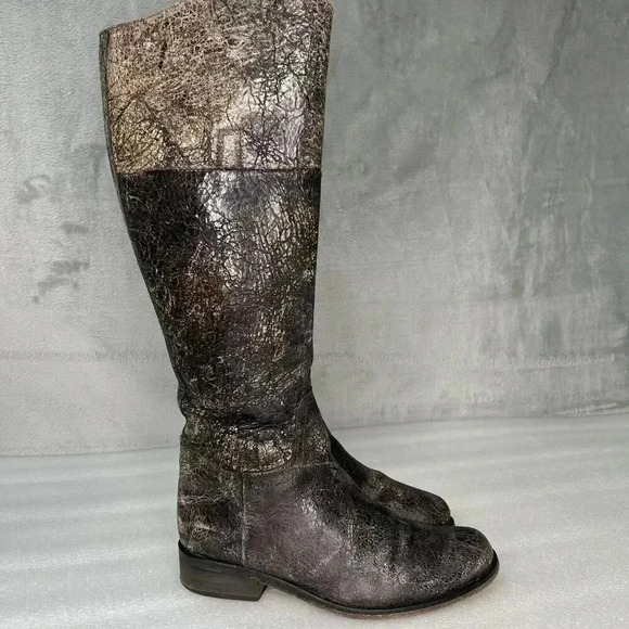 Steven By Steve Madden Reins Leather Knee High Distressed Riding Boots Brown 6.5 - Picture 1 of 16